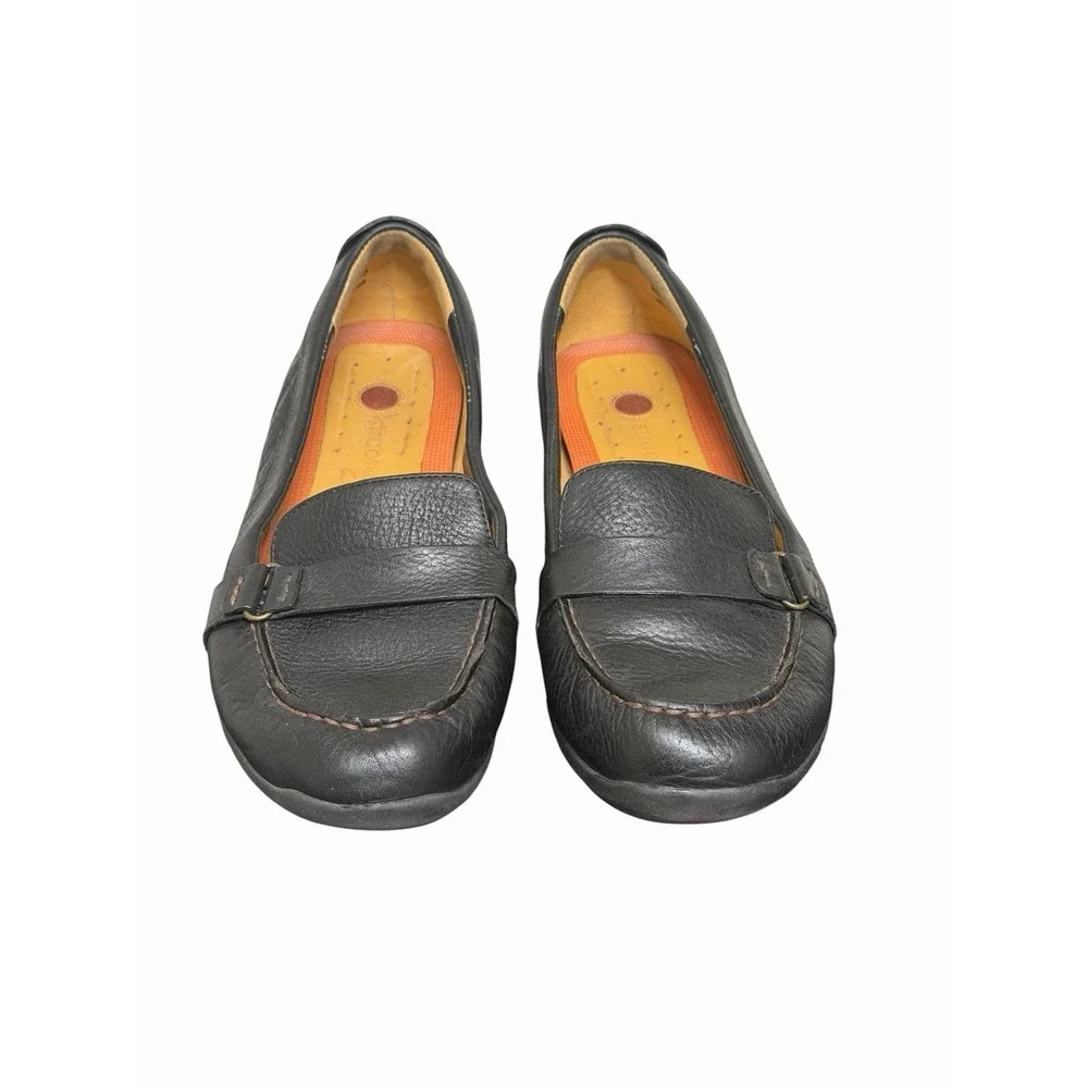 Structured By Clarks Women's Black Leather Penny‎ Loafers Size  9.5 M